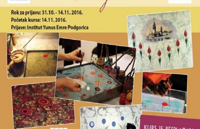 Kurs Ebru umjetnosti u organizaciji Yunus Emre Podgorica