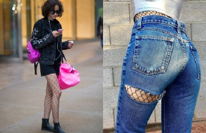 Novi trend: Iscijepani džins i mrežaste čarape (FOTO)