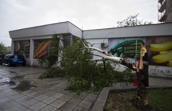 Olujno nevrijeme u Zenici: Porušena stabla, grmljavina i grad(FOTO)