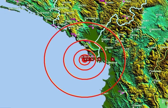 Zemljotres jačine 3,2 Rihtera potresao Ulcinj i Bar
