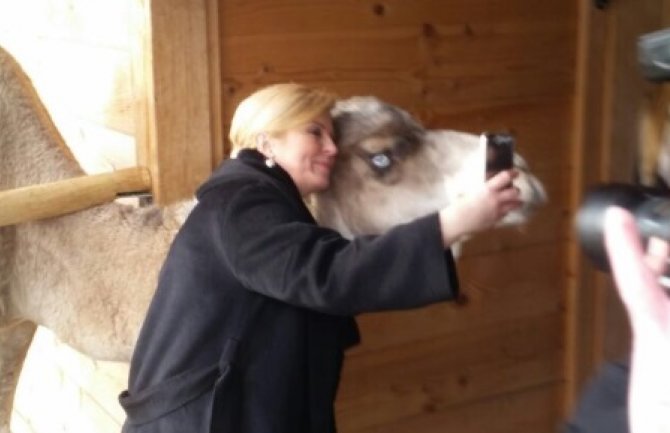 Predsjednica Hrvatske napravila selfi u štali