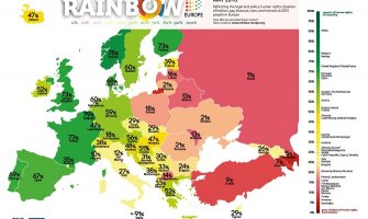 Crna Gora nastavlja da pada na duginoj mapi Evrope