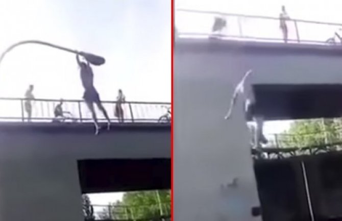 Dječak htio da skoči sa bandere u kanal pa pao na beton, teško povrijeđen (VIDEO)