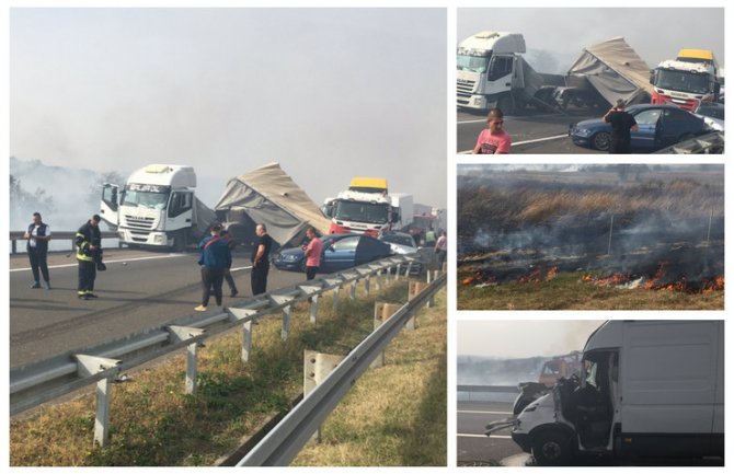 Lančani sudar u blizini KG: Zbog gustog dima sudarilo se 7 vozila, poginula jedna osoba(FOTO)