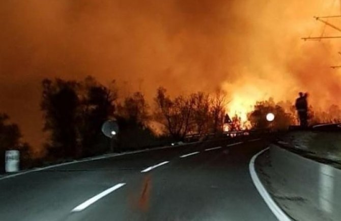 Požar u Virpazaru, gori trska na presušenom dijelu jezera