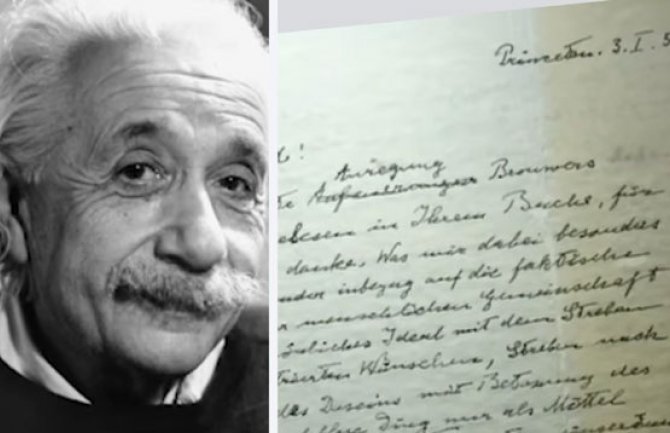 Pismo Ajnštajna prodato na aukciji za 2,9 miliona dolara