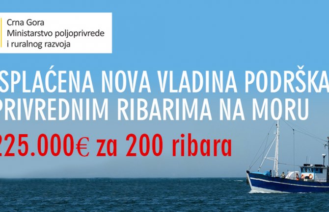 Nova Vladina podrška ribarima od 225.000 eura