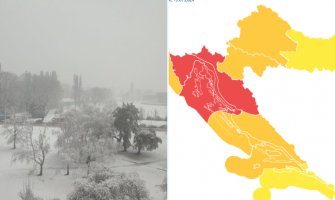 Hrvatsku pogodilo nevrijeme: Snijeg okovao sjever zemlje, upaljen crveni meteo alarm