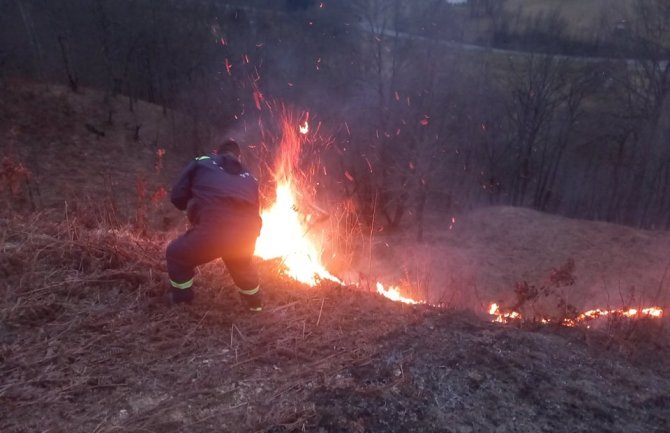 Požari na više mjesta u Mojkovcu, intervenisali vatrogasci