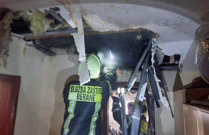 Berane: Požar u Zgradi solidarnosti, oštećen jedan stan