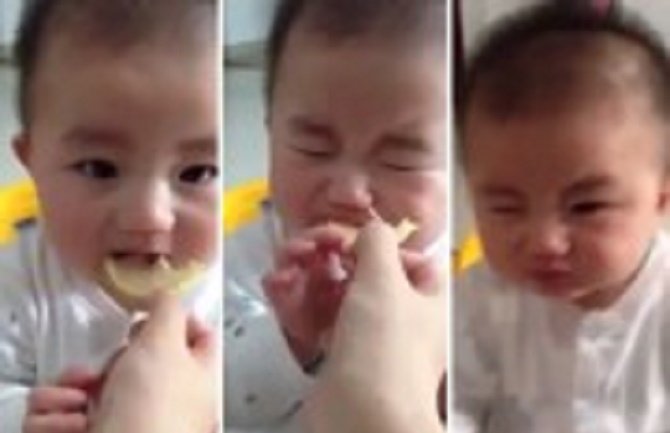 Urnebesna reakcija bebe kada prvi put proba limun (VIDEO)