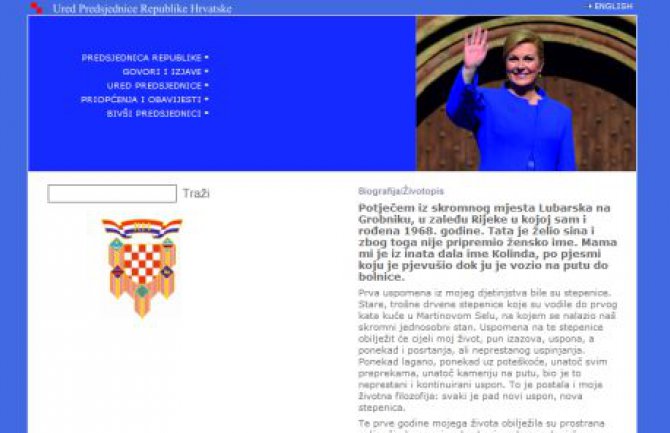 Web stranica hrvatske predsjednice među najgorima na svijetu