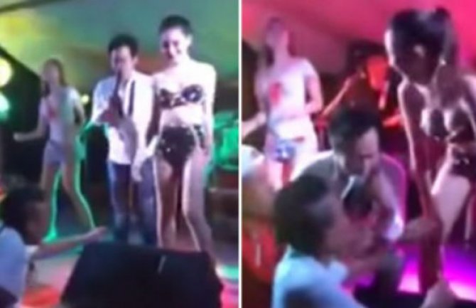 Pijani muž prišao plesačici, a onda se pojavila njegova žena! (VIDEO)