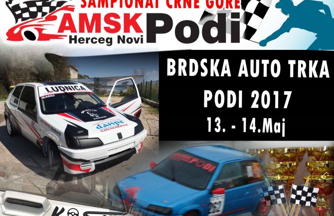 Brdska auto trka - za Šampionat Crne Gore u Podima 13. i 14. maja