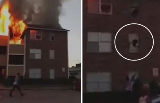 Majka bacila bebu kroz prozor da bi je spasila od požara(VIDEO) 