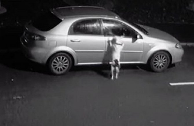 Muškarac ostavio psa na ulici, ljubimac uz vapaj pokušavao da se vrati u auto (VIDEO)