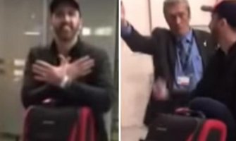 Pokazao dvoglavog orla na aerodromu u PG, radnik obezbjeđenja mu poručio: Nema toga ovdje!(VIDEO)