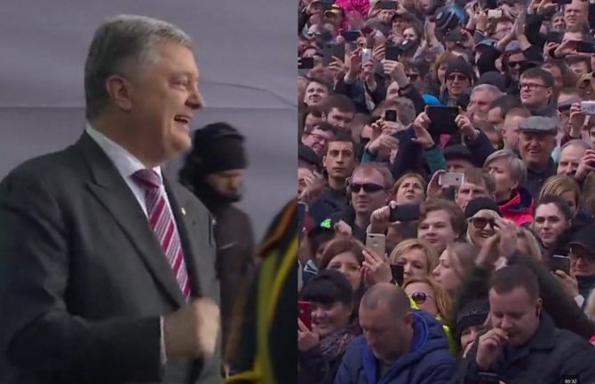 Porošenko čekao izbornog rivala, pa zaplesao(VIDEO)