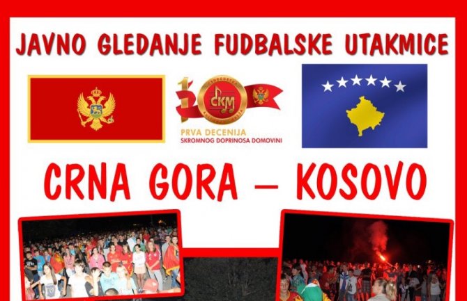 Javno gledanje utakmice Crna Gora-Kosovo na trgu Slobode u Nikšiću
