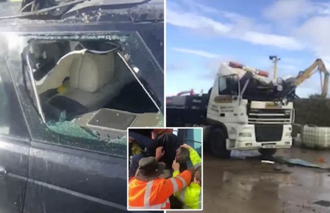 Radnik iskalio bijes:  Bagerom šefu uništio automobil vrijedan 90 hiljada eura (VIDEO)
