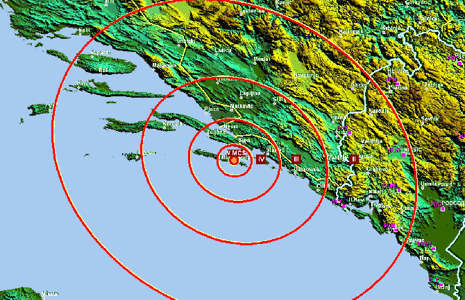Jak zemljotres kod  Dubrovnika
