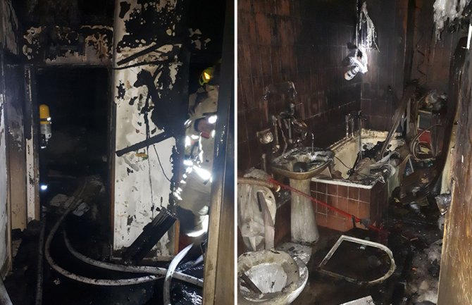 Izgorjela dva stana u potkrovlju kotorske palate Bjeladinović, povrijeđena dva vatrogasca