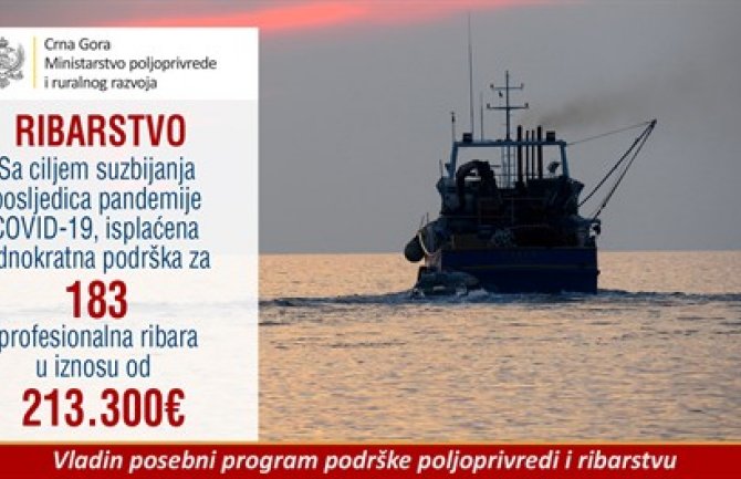 Vlada isplatila podršku ribarima u iznosu od 200.000 eura