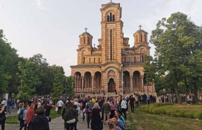 Beograd: Održan moleban podrške sveštenstvu u CG u Hramu Svetog Save