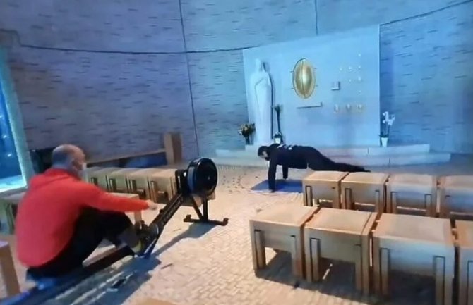 Nakon što su u Hrvatskoj zatvorili teretane, mladići sprave odnijeli u crkvu i vježbali