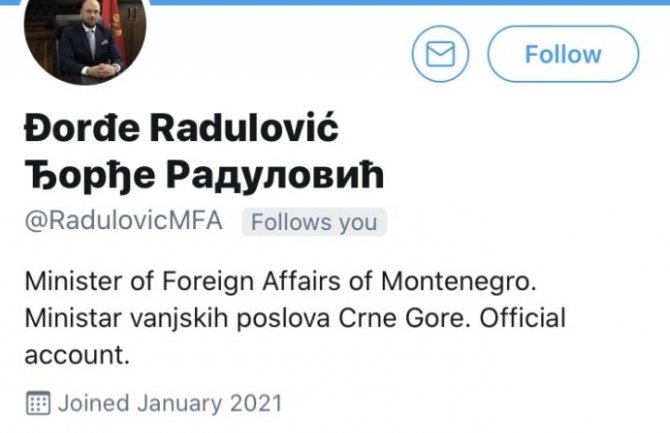 Nalog na Tviteru ne pripada ministru Raduloviću