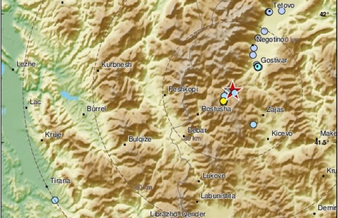 Dva zemljotresa u Sjevernoj Makedoniji