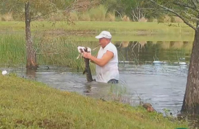 Skočio u vodu i spasio psa od napada aligatora(VIDEO)