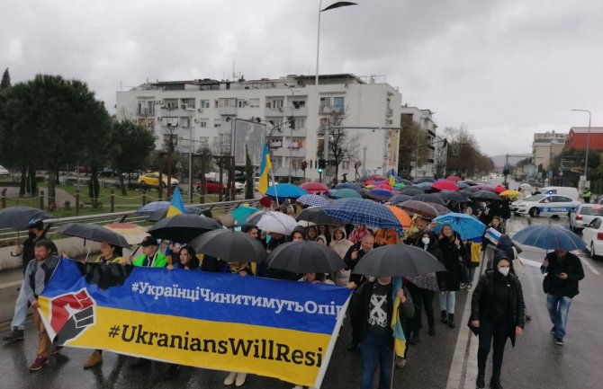 U Podgorici počeo još jedan marš podrške Ukrajini