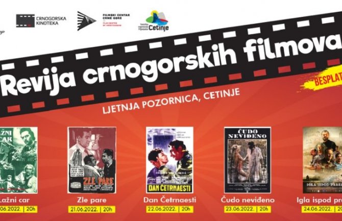 Revija crnogorskih filmova na Ljetnoj pozornici na Cetinju