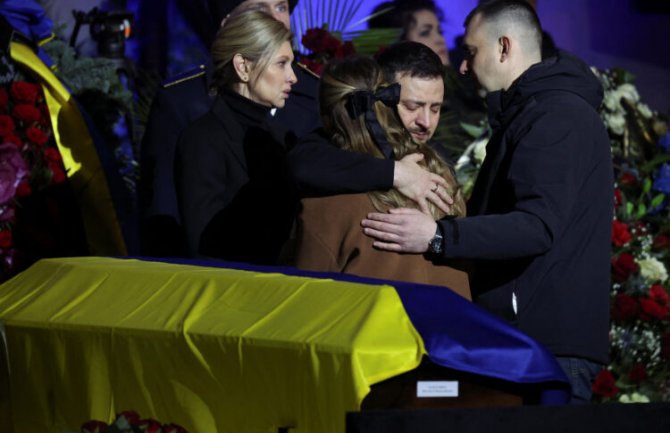 Zelenski sa suprugom prisustvovao sahrani ministra unutrašnjih poslova Ukrajine