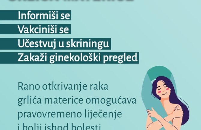 IJZ: U Crnoj Gori rak grlića materice na četvrtom mjestu kod žena i po broju novooboljelih i po broju umrlih