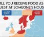 Mapa gostoprimstva u Evropi: U kojim zemljama ćete dobiti hranu kao gost u nečijem domu?