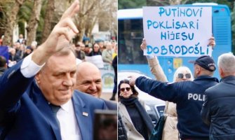  Građani dočekali i ispratili Dodika uzvicima „fašisti“, on im odgovorio sa uzdignuta tri prsta
