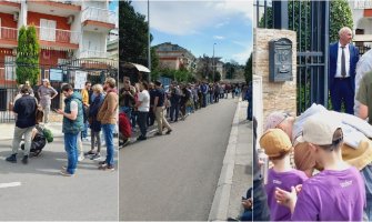Rusi u redovima čekaju da glasaju u ambasadi u Podgorici