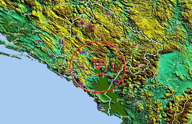 Slabiji zemljotres na području Danilovgrada