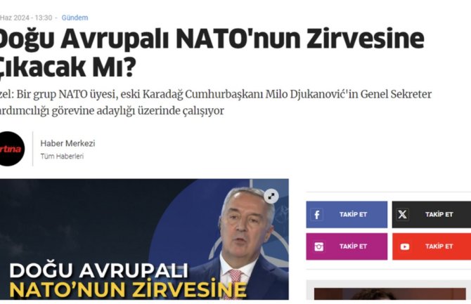 Članice NATO rade na kandidovanju Mila Đukanovića za zamjenika generalnog sekretara NATO